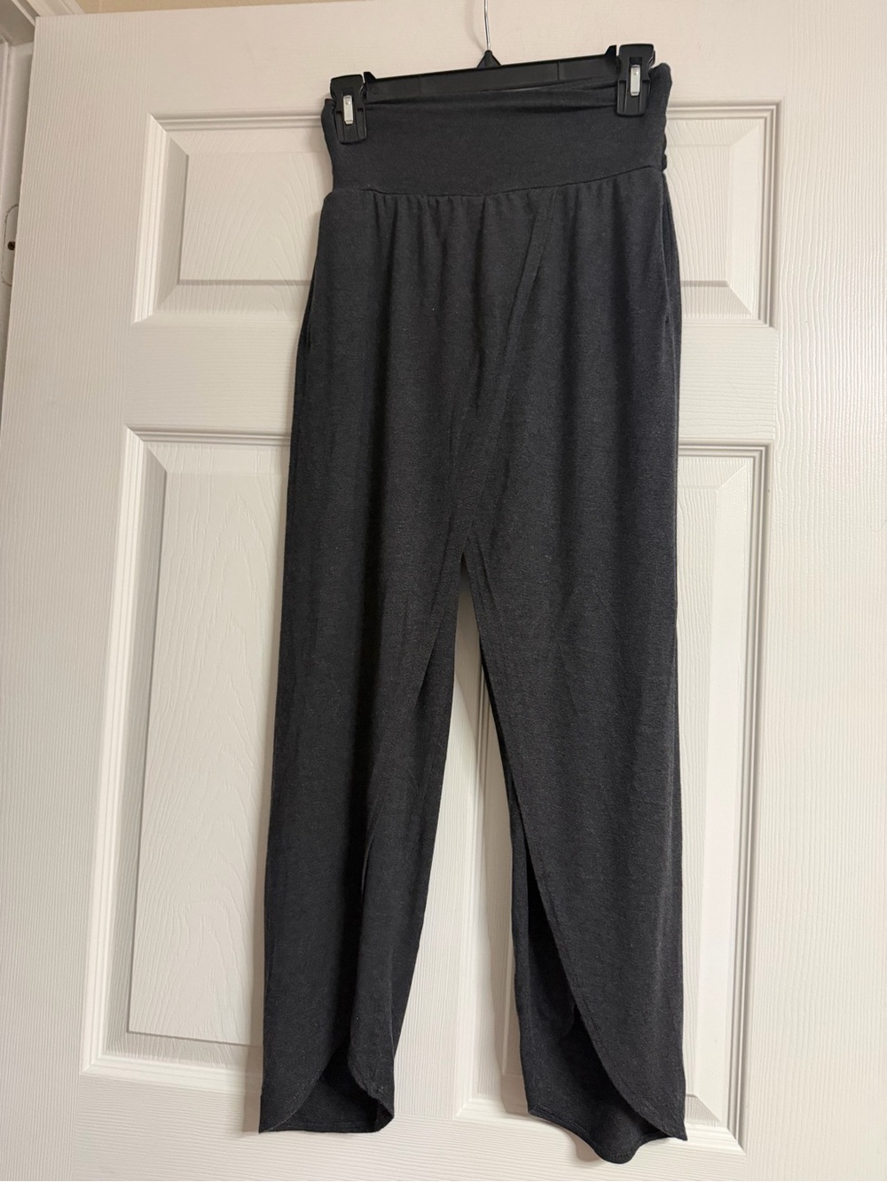 Athleta Charcoal Knit Tulip-Hem High-Waist Pants